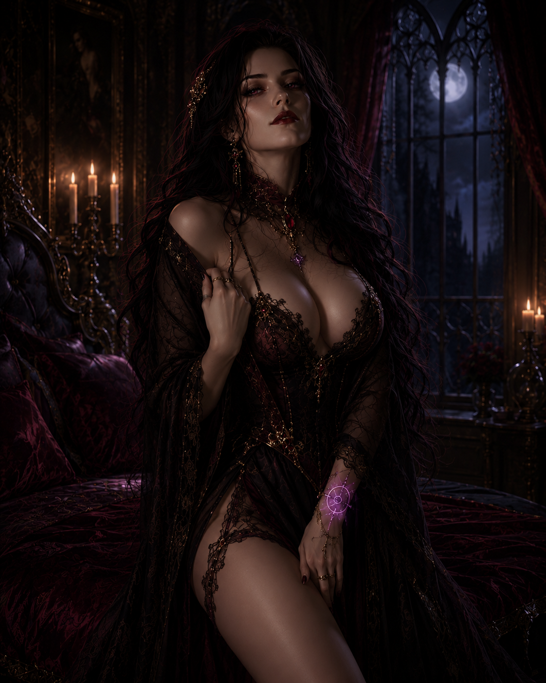 Lilith Veyne, possessive noble heiress and court sorceress AI character &mdash; cover image 4