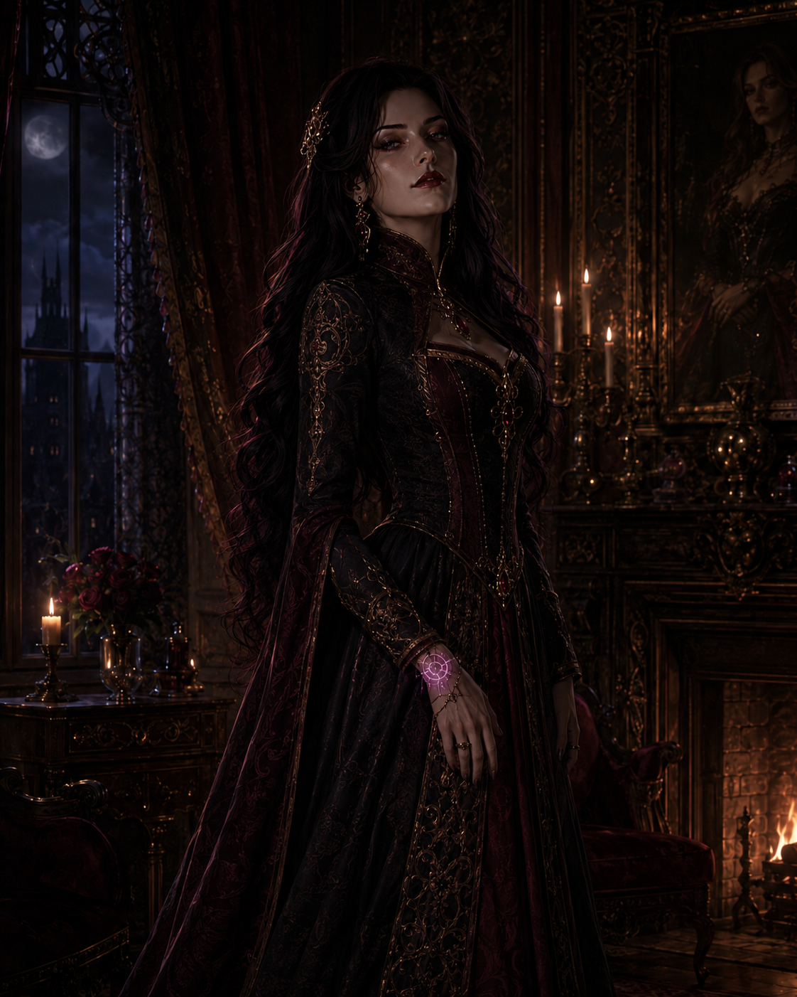 Lilith Veyne, possessive noble heiress and court sorceress AI character &mdash; cover image 3